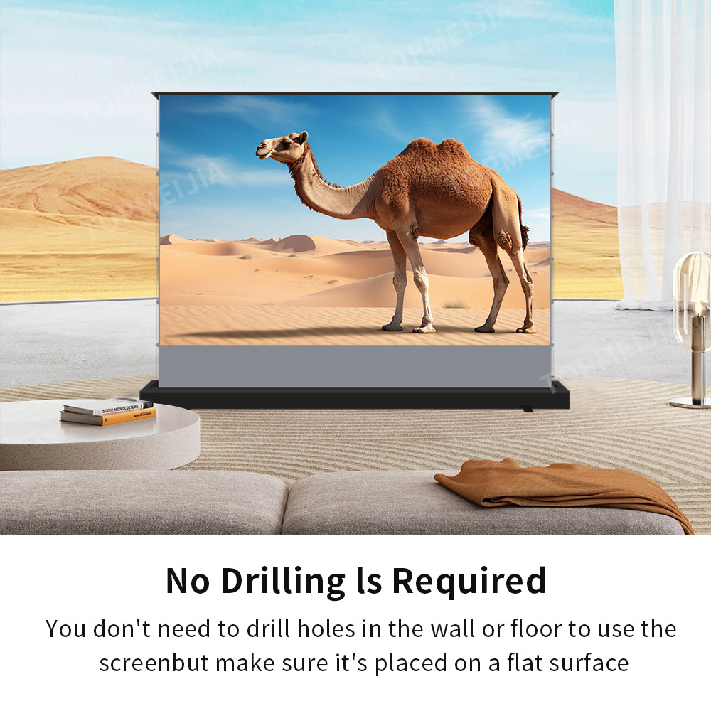 72-150 inch Electric Floor Rising ALR Black Diamond Projection Screen for Normal Projector