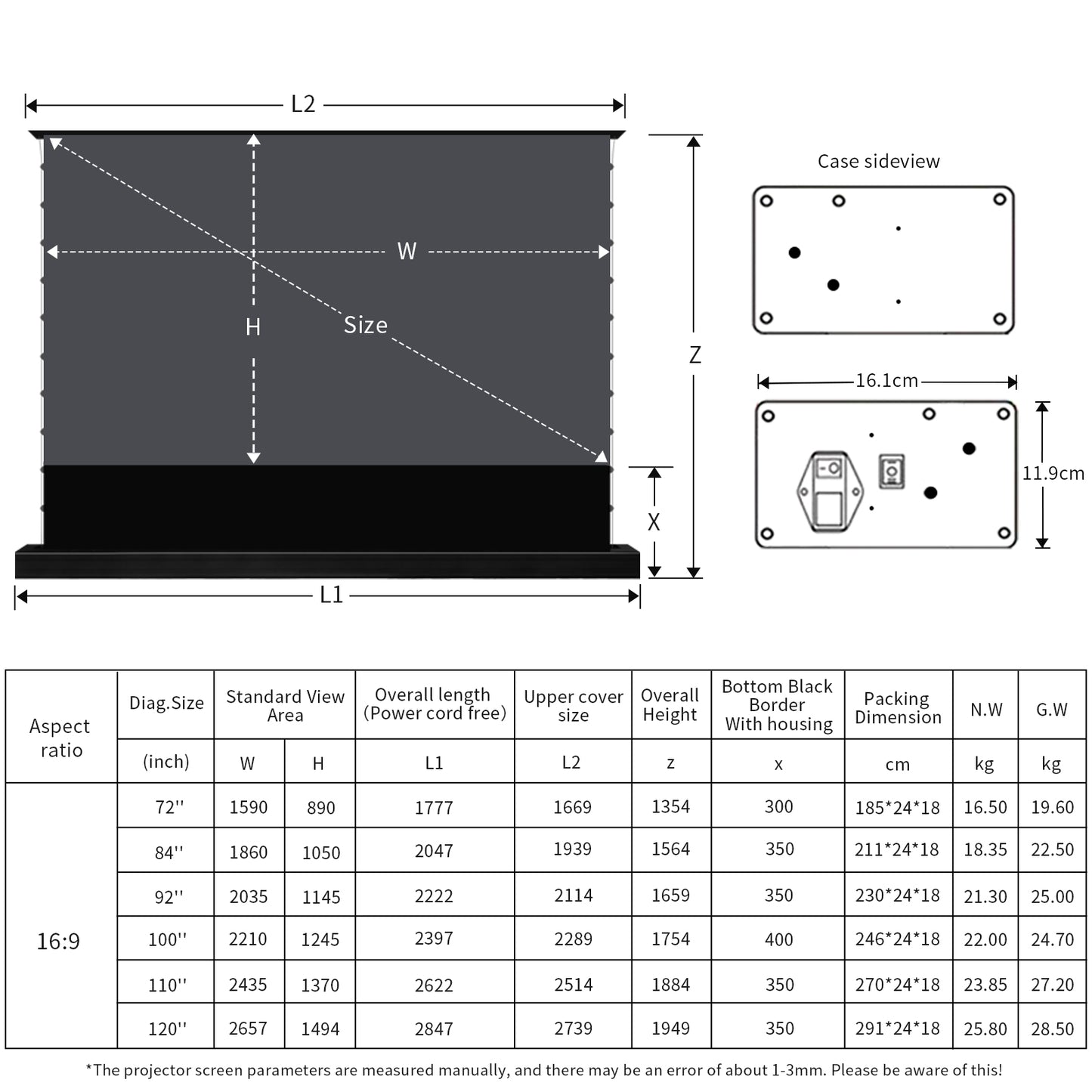 72-130 inch PET Crystal CBSP Motorized Tab Tension Floor Rising ALR Projector Screen for UST Laser TV Projector