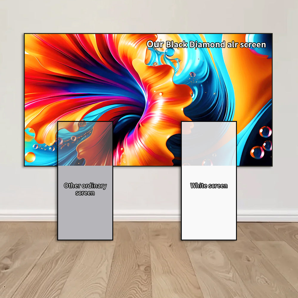 Fixed Frame Black Diamond Projection Screen for Normal/Long Throw Projector