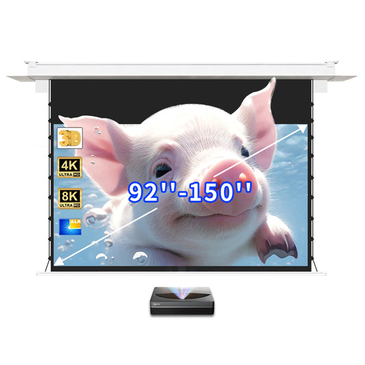 MAX 150 Inch Motorized Ceiling Recessed Projector Screen for Ultra Short Throw Projectors