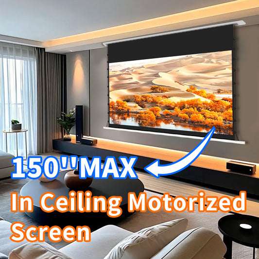 Motorized in Ceiling Matt White Projection Screens for Ultra Short Throw /Long Throw Projector