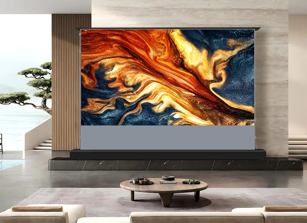 72-150 inch Electric Floor Rising ALR Black Diamond Projection Screen for Normal Projector