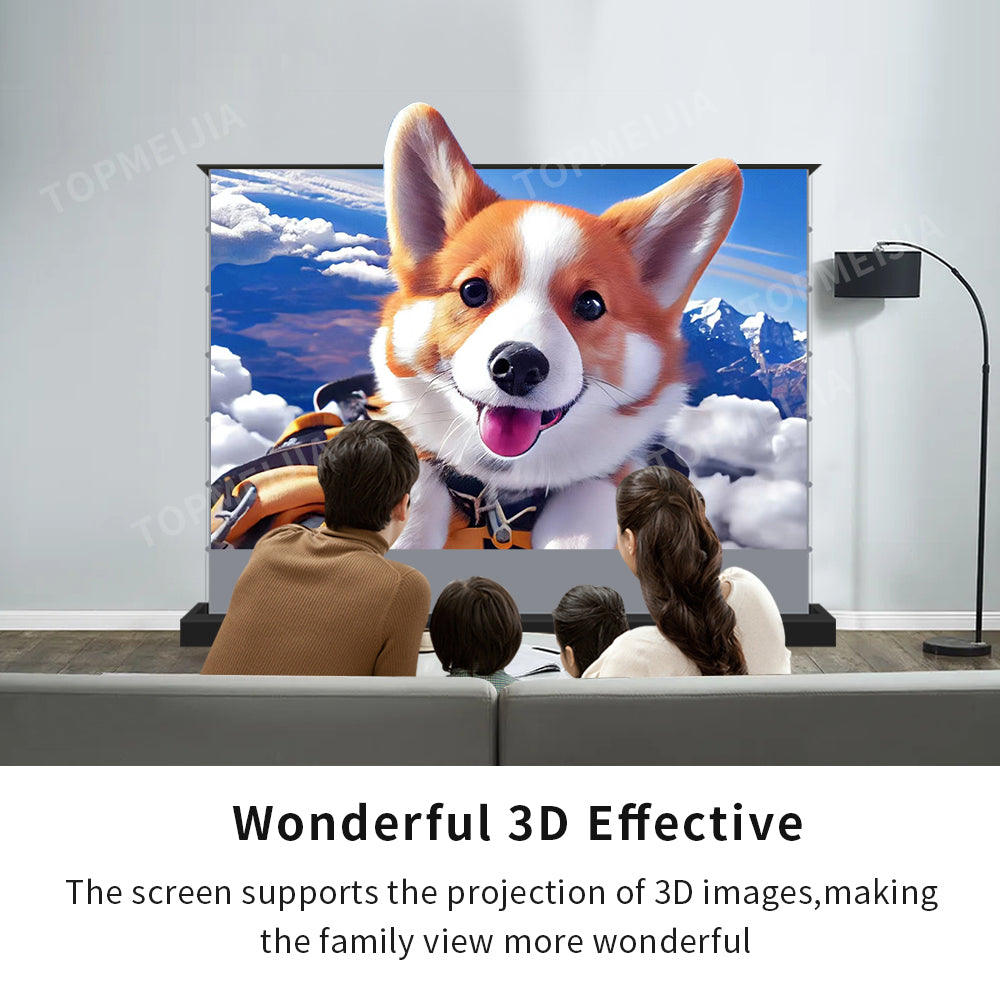 72-150 inch Electric Floor Rising ALR Black Diamond Projection Screen for Normal Projector