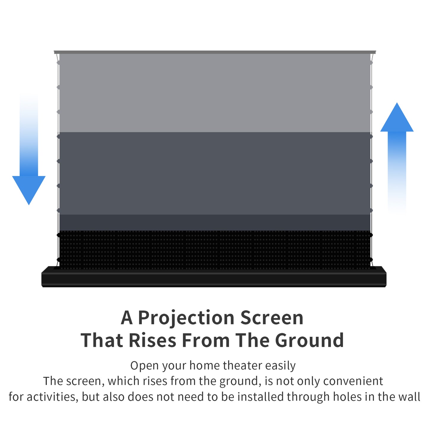 Max 150 inch ALR Projector Screen Motorized Floor Rising T-Prism Projection Screen for Ultra Short Throw Laser Projector