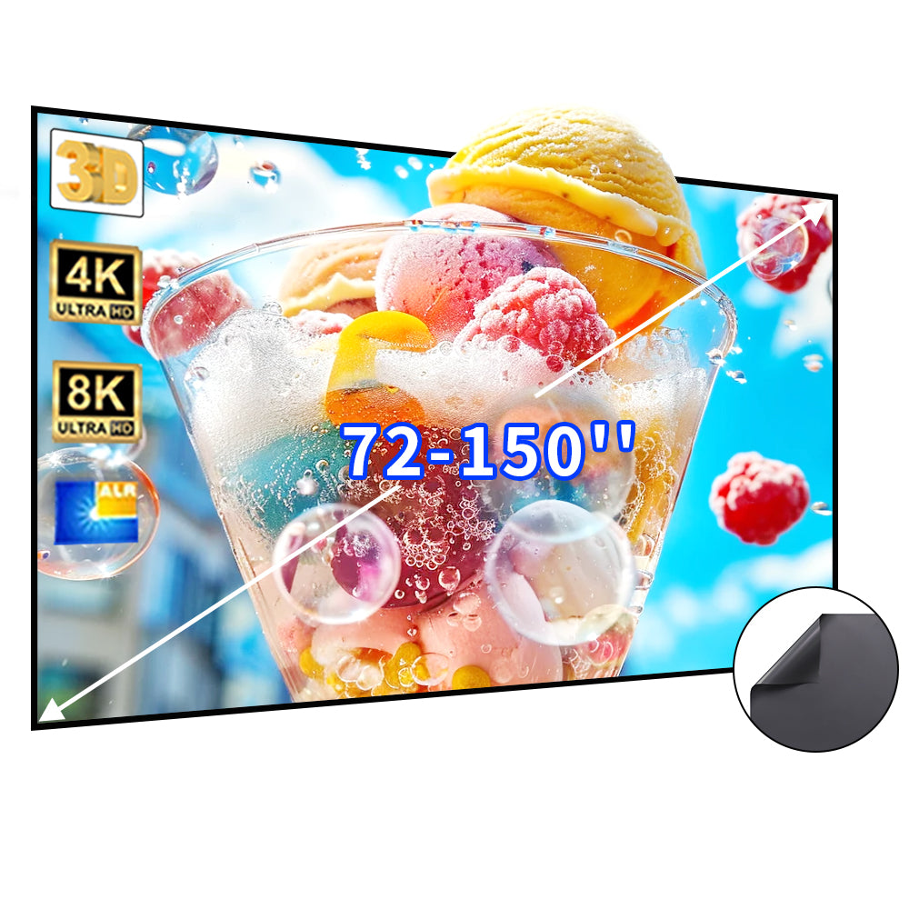 Fixed Frame Black Diamond Projection Screen for Normal/Long Throw Projector